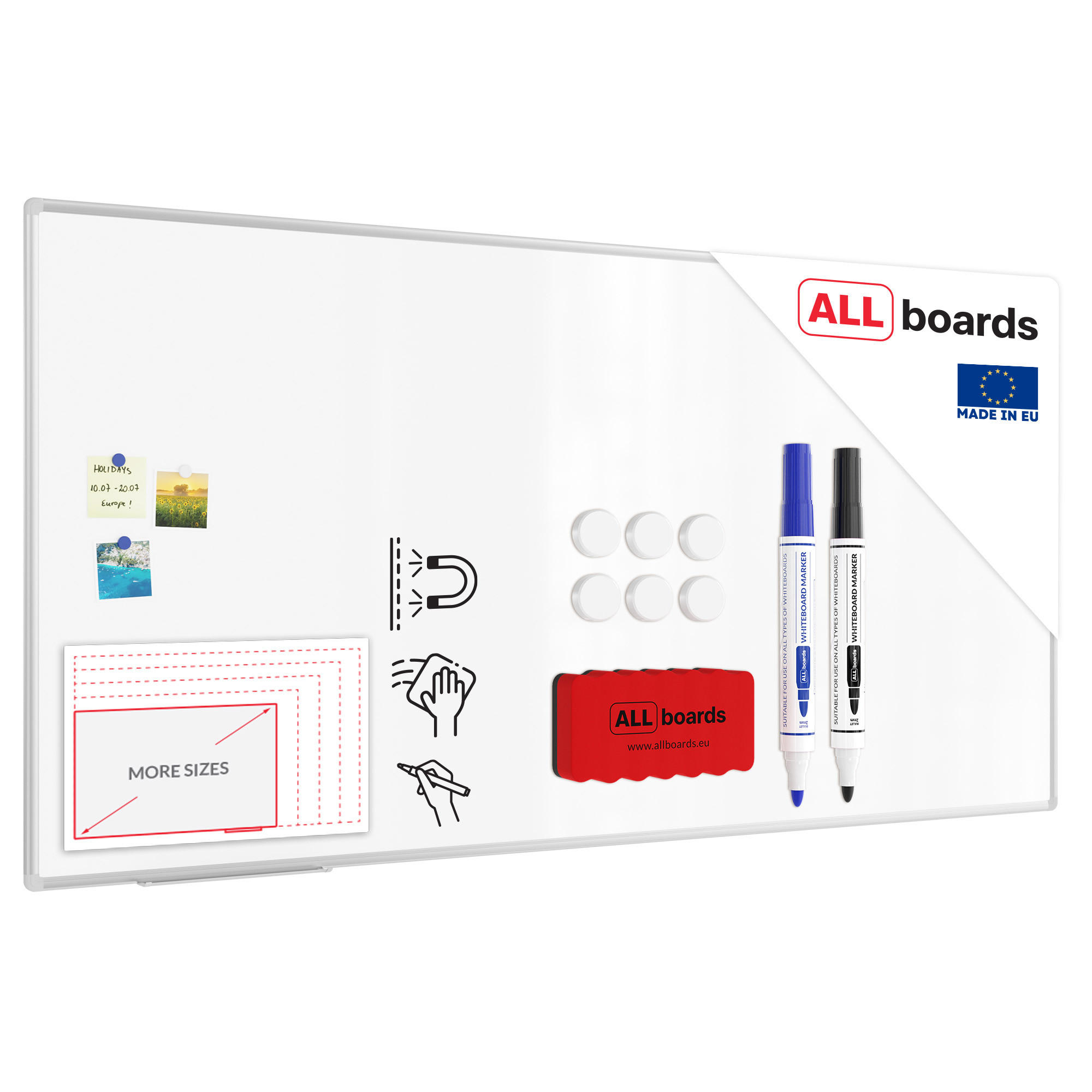 WHITEBOARD Magnetisch - PREMIUM EXPO Alurahmen 200x100cm - Weiß, Metall (200/100/1.6cm) - ALLboards