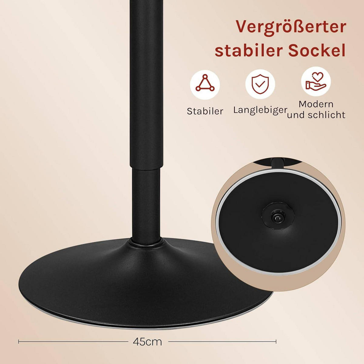 BARTISCH Stehtisch, Bistrotisch aus MDF Metall, 60x60x91cm - Schwarz, Holzwerkstoff/Metall (60/60/91cm) - Woltu