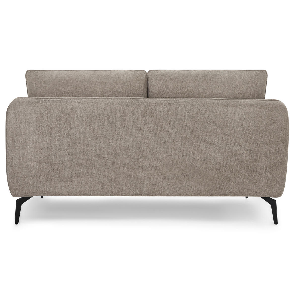 ZWEISITZER-SOFA Webstoff Beige - Beige/Schwarz, Textil/Metall (158/85/85cm) - Furnhouse