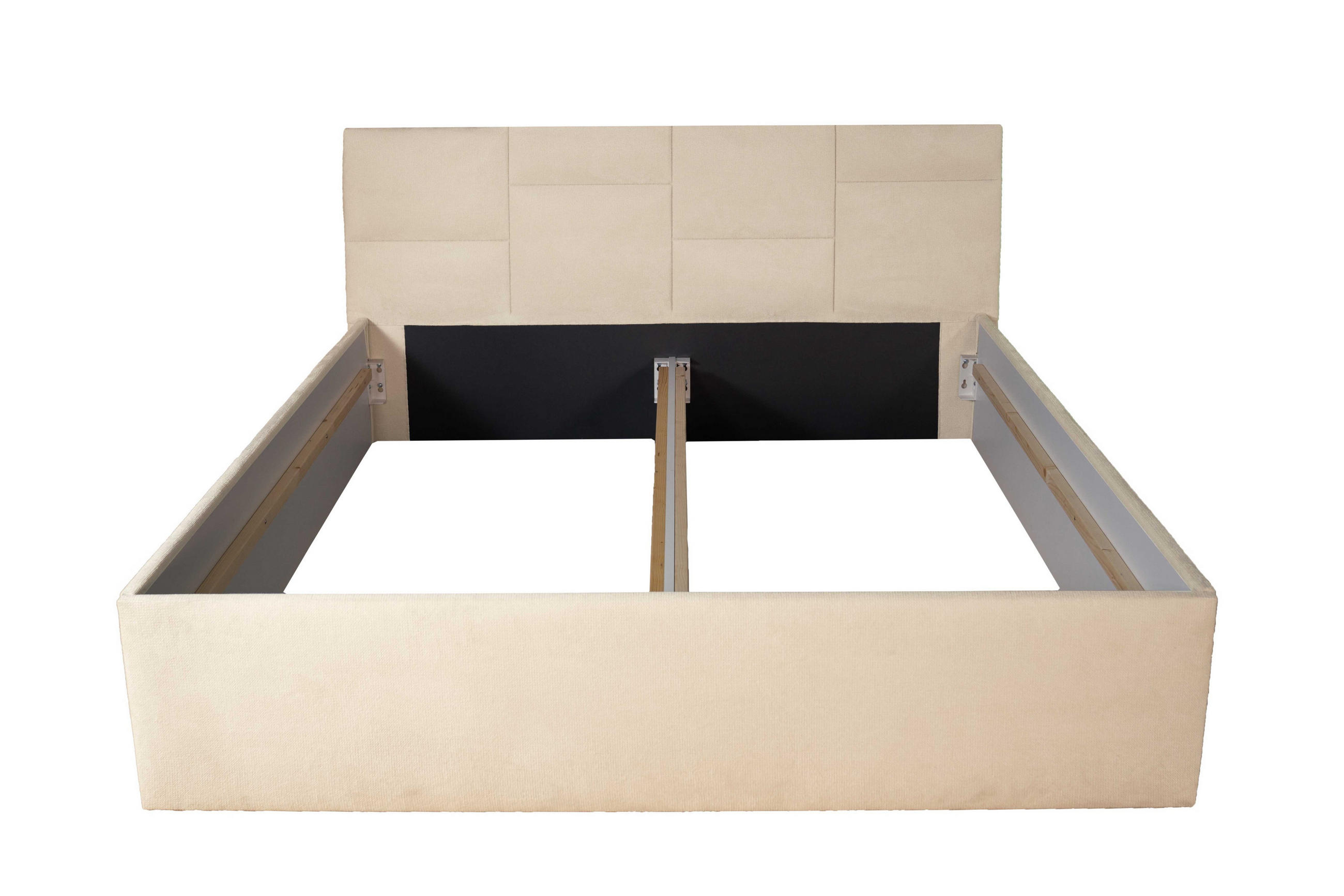 POLSTERBETT Damas Beige 100 x 200 x 32 cm Mit hochwertiger Matratze H2 (bis 100 kg) und Lattenrost - Beige, Holz (100/200cm) - Halmon Schlafkomfort Betten 