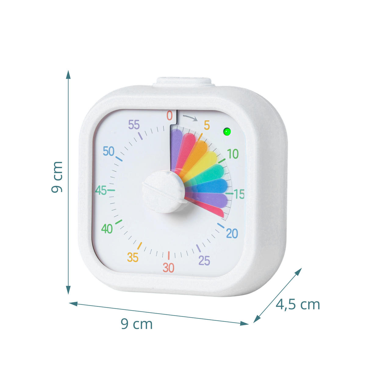 TIMER Vit 60 minuter - Vit, Plast (9/9/4.5cm) - Relaxdays