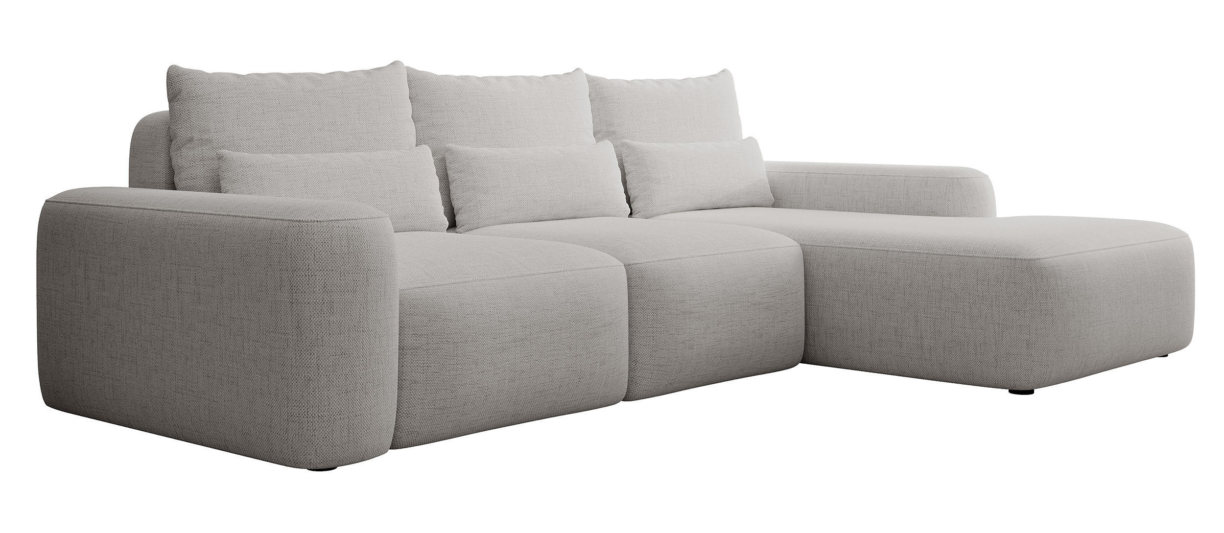 ECKSOFA Carnos Chenille-Bezug in Grau - Grau, Textil (264/162cm) - Selsey