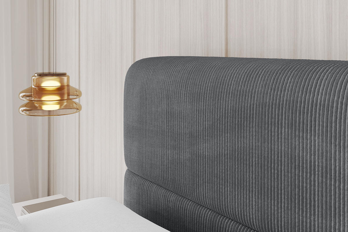 POLSTERBETT mit Bettkasten und Lattenrost, Bett mit Matratze H3/H4 - ELVA 120x200 Dunkelgrau - Anthrazit, Holzwerkstoff/Textil (120/200cm) - ALTDECOR