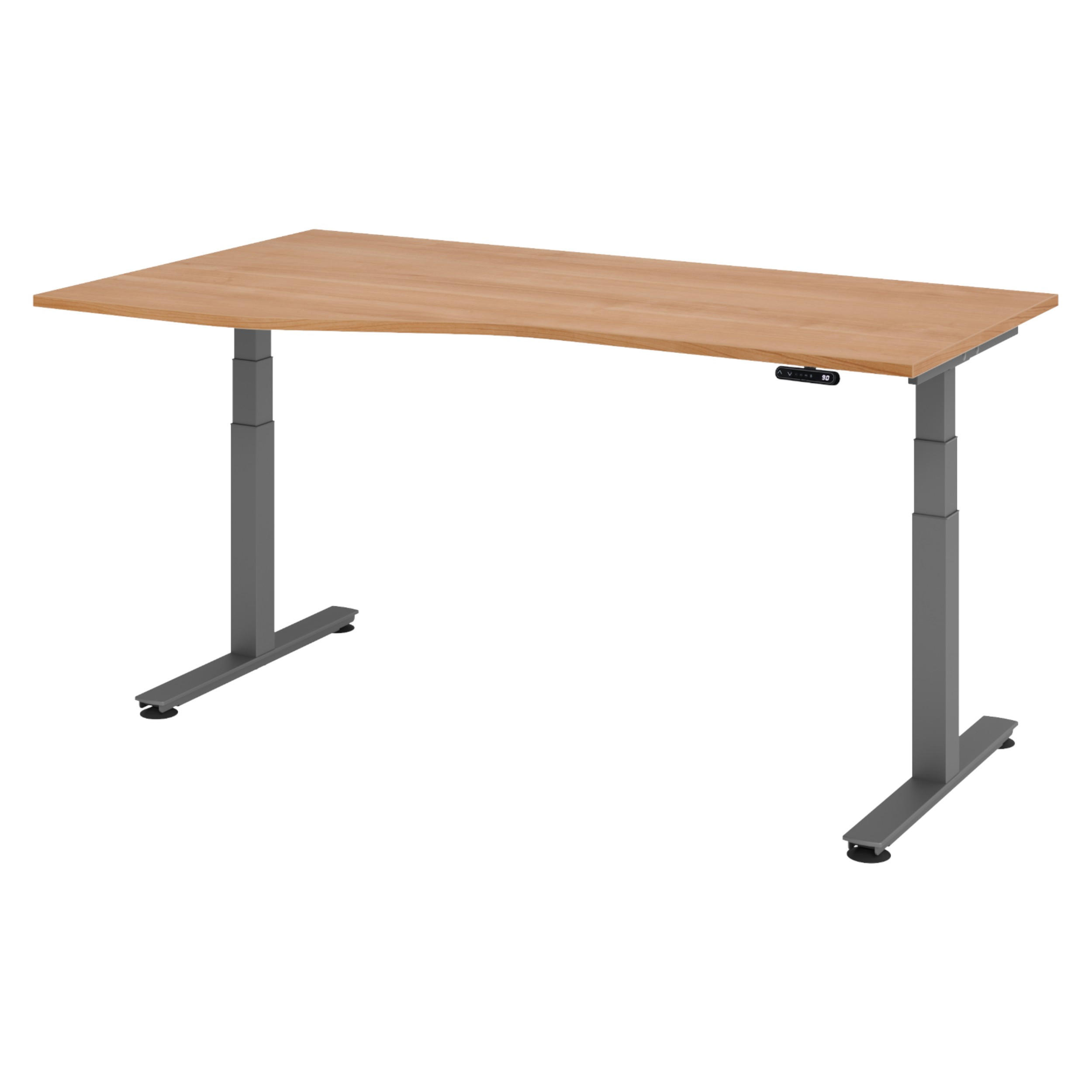 SCHREIBTISCH elektrisch XDSM 100/180/72 cm in Nussbaumfarben/Graphitfarben - Nussbaumfarben/Graphitfarben, Holzwerkstoff (100/180/72cm) - bümö