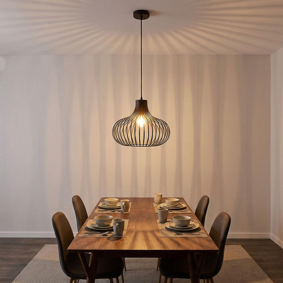 LED PENDELLEUCHTE MATEO, Metall, rostfarben matt - Bronzefarben, Metall (40/40/150cm) - Nowa