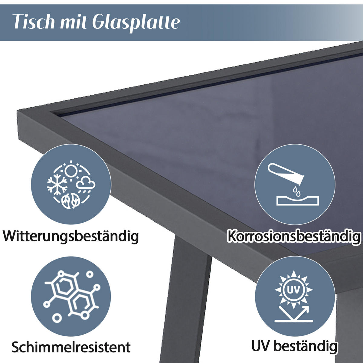 GARTEN-ESSGRUPPE 8 Personen Ecksofa Esstisch Bank Stahl Grau - Grau, Textil - FLIEKS