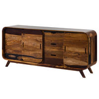 SIDEBOARD Sheesham 173x40x75 dunkelbraun lackiert MAILAND #202 - Dunkelbraun, Holz (173/75/40cm) - Massivmoebel24