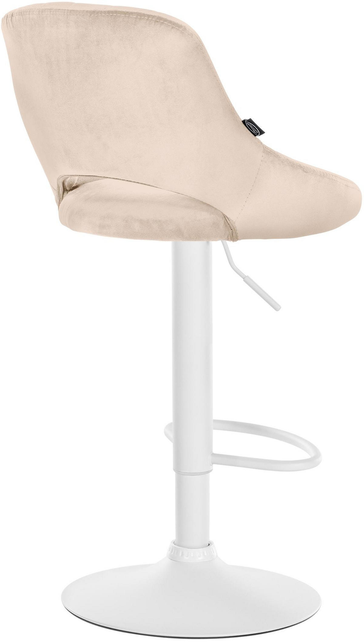 BARHOCKER Samt Creme - Creme/Weiß, Textil/Metall (47/85/48cm) - CLP