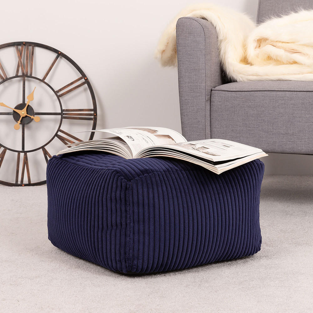 SITZPOUF Amara - Dunkelblau, Textil (40/24/40cm) - icon