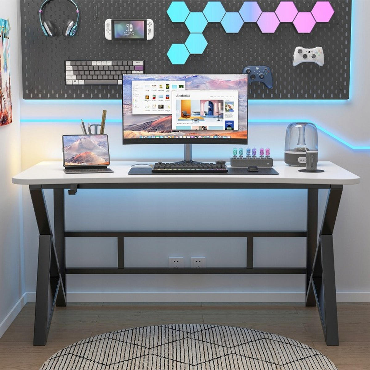 SCHREIBTISCH, weiß 120/60/75cm - Weiß, Holzwerkstoff (60/120/75cm)