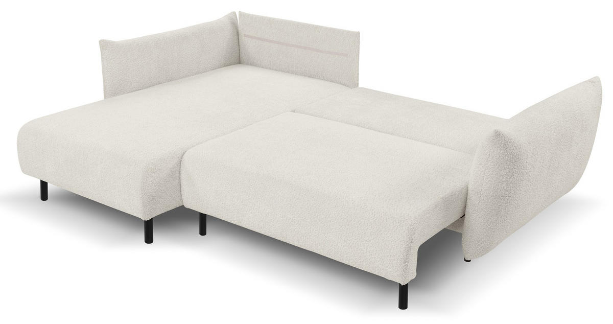 ECKSOFA Creme DELI Mit Schlaffunktion Auf Füßen Links - Beige, Textil (257/171cm) - Sepro Meble