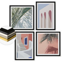 WANDBILDER 4er-Set - 50x50 cm & 40x60 cm Schwarzer Rahmen - Illustrationen der Stadtarchitektur - Schwarz, Kunststoff (50/50cm) - ArtPrintCave