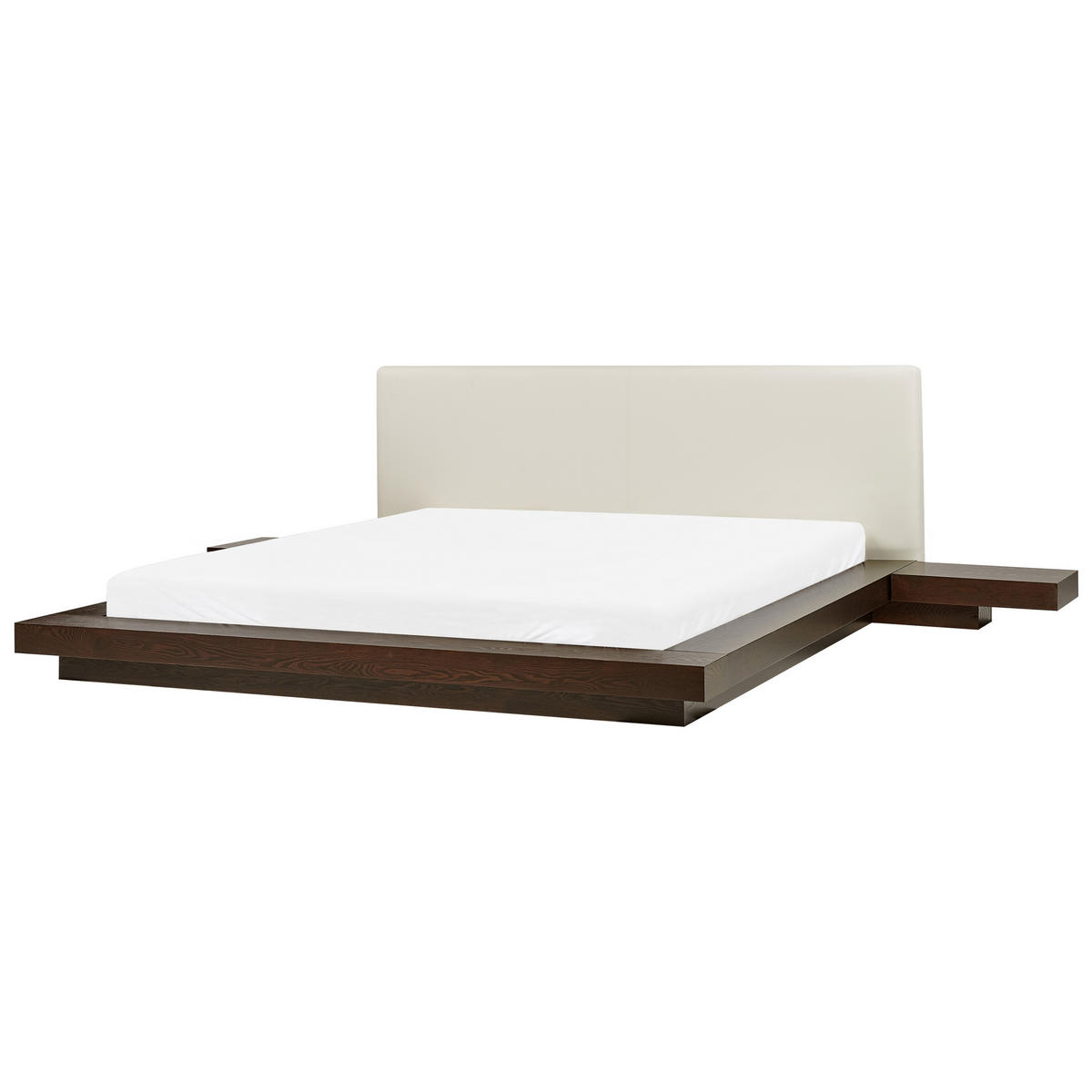 BETT mit LED 180x200 cm Dunkler Holzfarbton Zen - Dunkelbraun, Holzwerkstoff (180/200cm) - Beliani