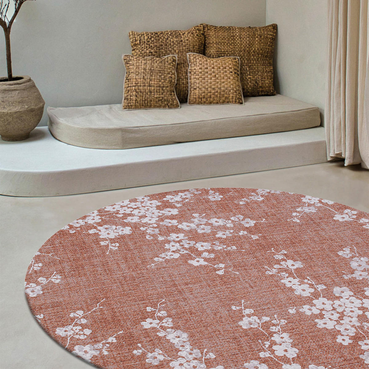 TEPPICH Copper Pink Sakura 140/140 cm - Rosa, Textil (140/140cm) - Louis De Poortere