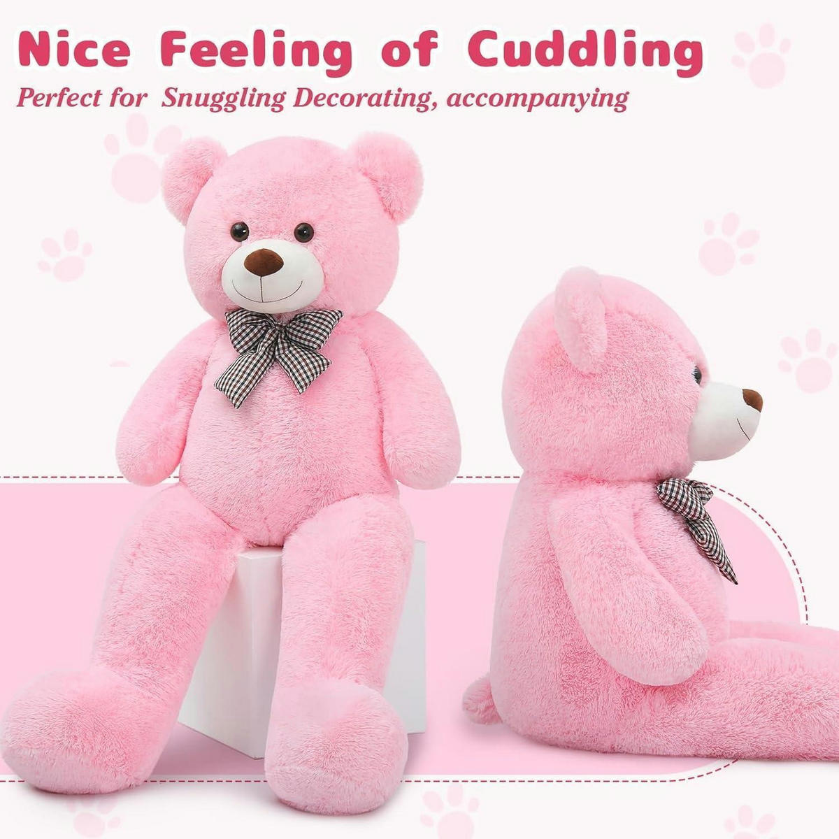 PLÜSCHTIER Teddybär 140 cm Rosa - Rosa, Fell (90/140cm)