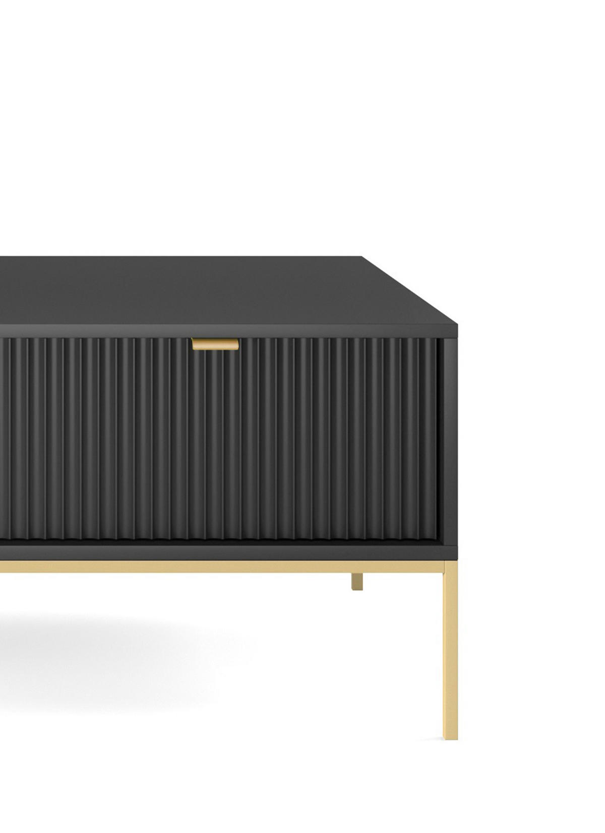 COUCHTISCH NOVA - L104, goldenen Akzenten, 104x68x46 cm Schwarz - Goldfarben/Schwarz, Holzwerkstoff/Kunststoff (68/104/46cm) - DomoHome