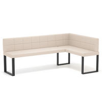 ECKBANK rechts SANA U Kunstleder gesteppt, 128/168 cm Beige - Beige, Kunststoff/Textil (128/168cm) - Idohome