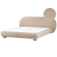 BETT mit Lattenrost 180/200 Bouclé Taupe Bayel - Taupe, Textil (180/200cm) - Beliani