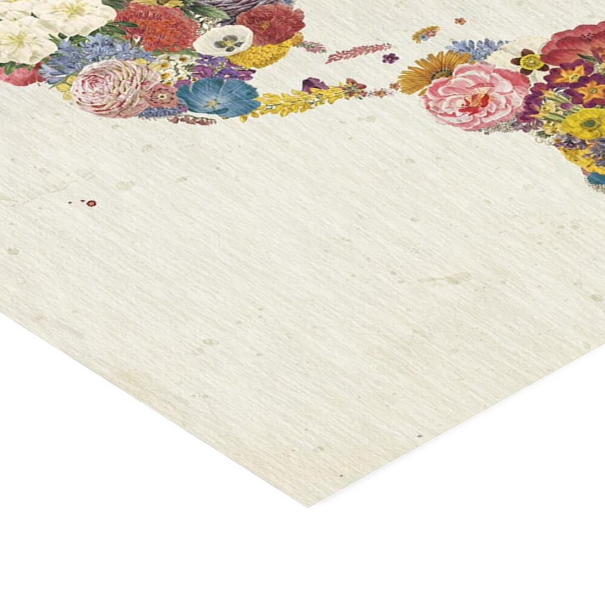 POSTER mit Rahmen Wild Apple - Botanical Floral Map Light - Eichefarben/Multicolor, Holz/Papier (50/70cm) - Poster&Frame