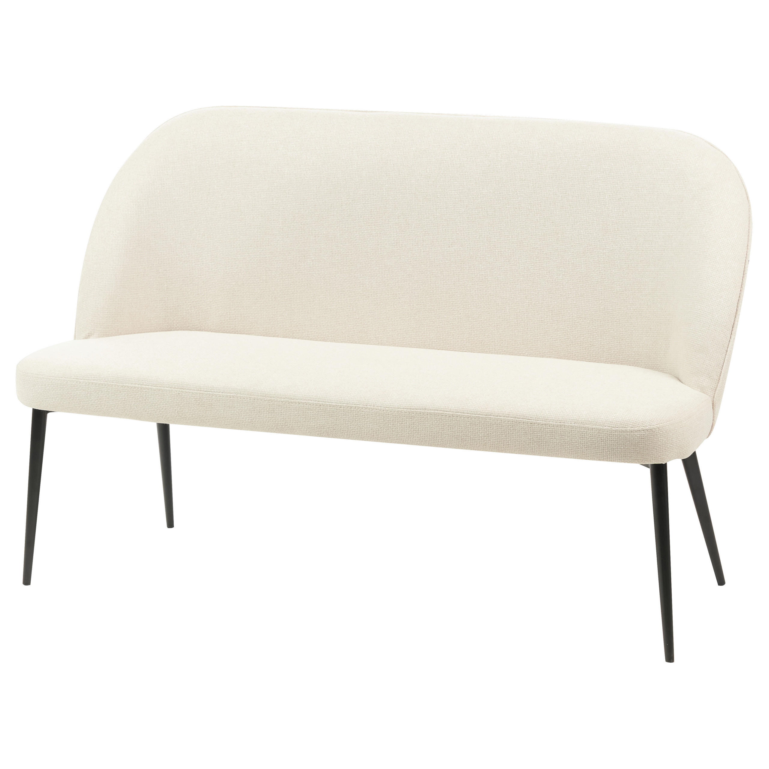 2-SITZER-KÜCHENSOFA hellbeige Osby - Beige/Schwarz, Textil (130/85/49cm) - Beliani