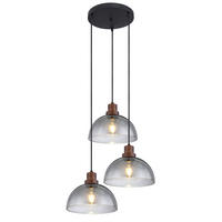 HÄNGELEUCHTE SALSA Grau Metall Glas - Grau, Glas (47/47/150cm) - Globo Lighting