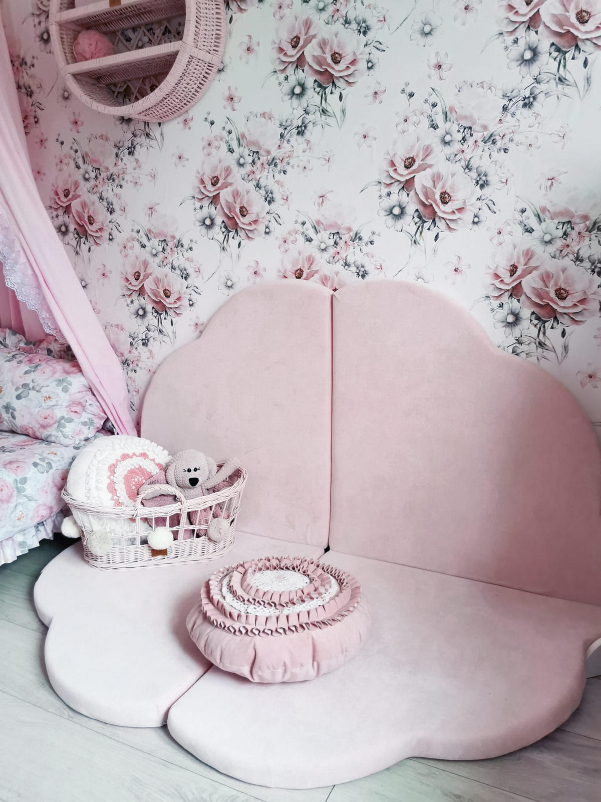SPIELMATTE für Kinder, Wolke, Samt, Hellrosa - Pink, Textil (160/160cm) - MeowBaby