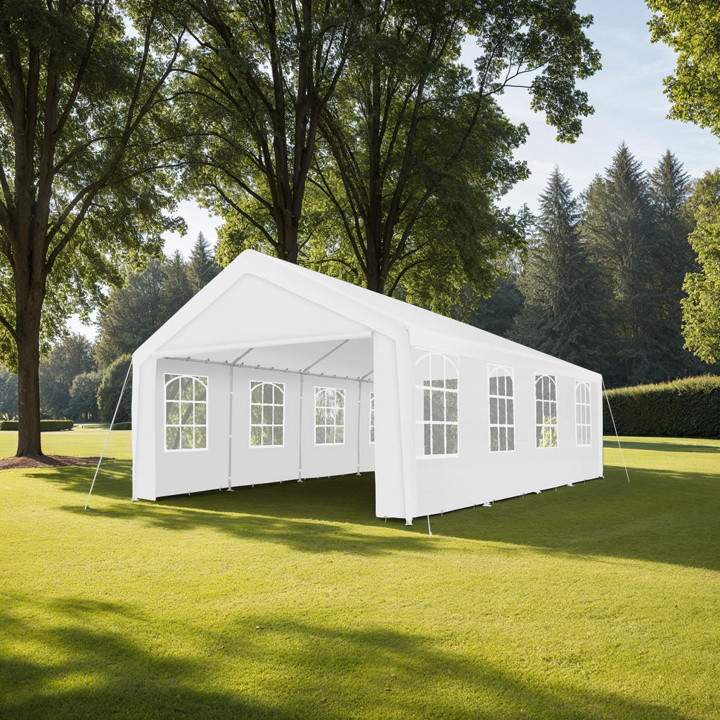 Thumbnail - tectake Partyzelt, Weiß, Kunststoff, Rechteckig, 400x315x800 cm, Sonnen- & Sichtschutz, Pavillons & Pergolas