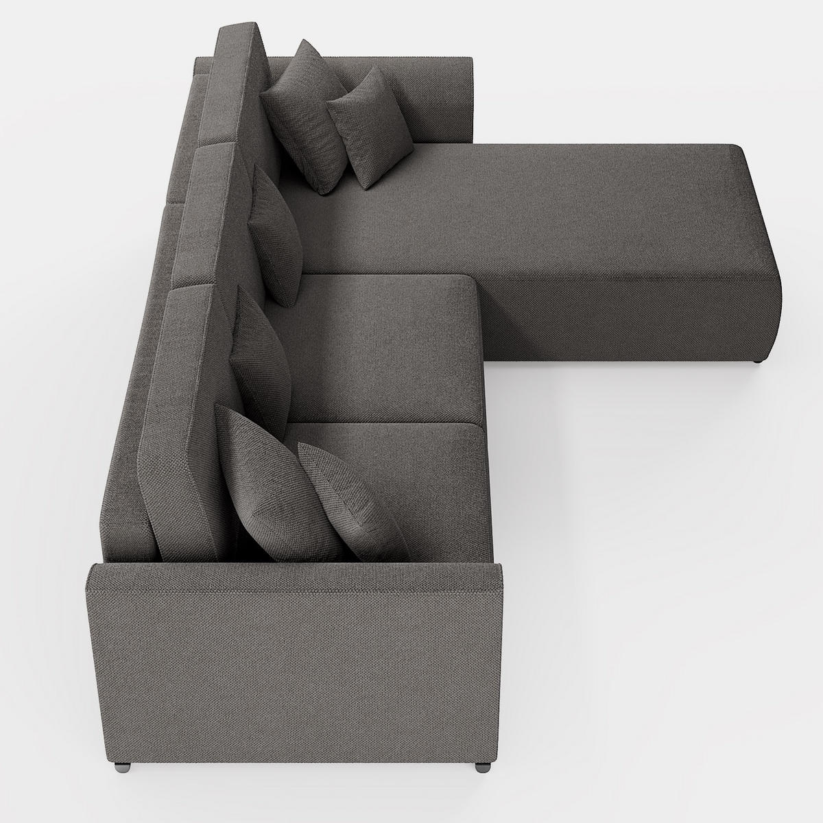 ECKSOFA LUMO L Rechts Hellblau Flechtwerk-Stoff mit Schlaffunktion und Bettkasten - Hellblau, Textil (293/195cm) - Barchello
