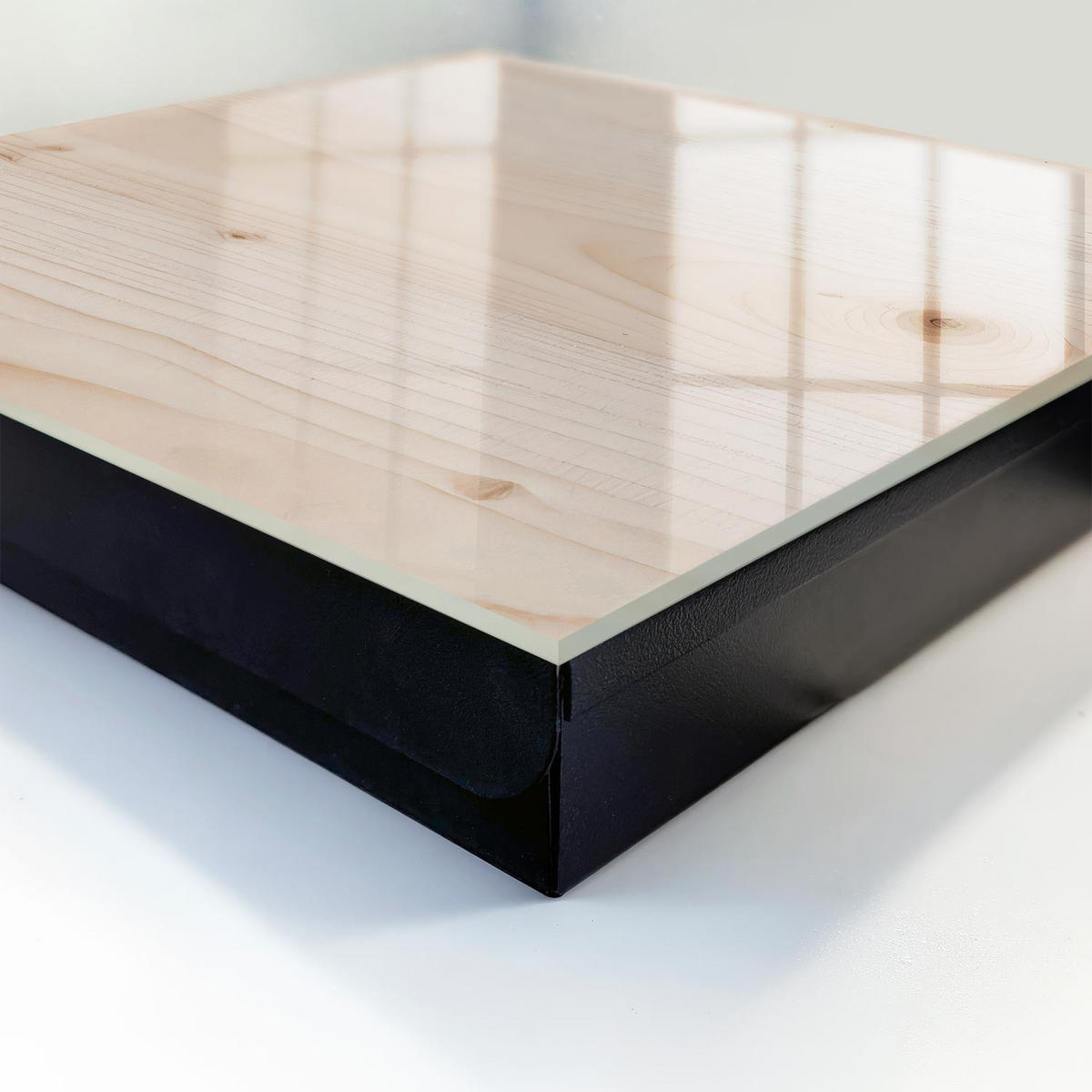 SCHLÜSSELBOX Schwarz 30x30 cm- Türöffnung nach rechts - Holzstruktur - Beige, Metall (30/30/5cm) - TULUP