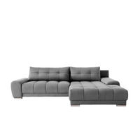 ECKSOFA WAVE Mit Schlaffunktion, Stoff SORO, Grau Rechts - Grau, Holz (281/105cm) - Kaiser Möbel