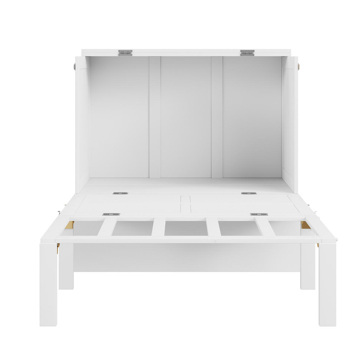 KLAPPBETT vertikal 90/200 cm in Weiß – platzsparend mit Stauraum - Weiß, Holz (90/200cm) - BEAOK