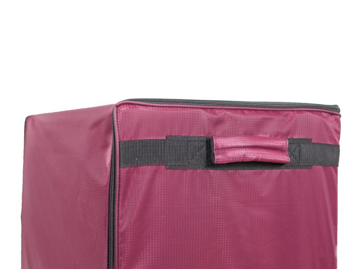 AUFBEWAHRUNGSBOX für Weihnachtskugeln mit Rollen und Schubladen 120 Stück - Schwarz/Dunkelrot, Textil/Metall (68/100/41cm) - LAALU