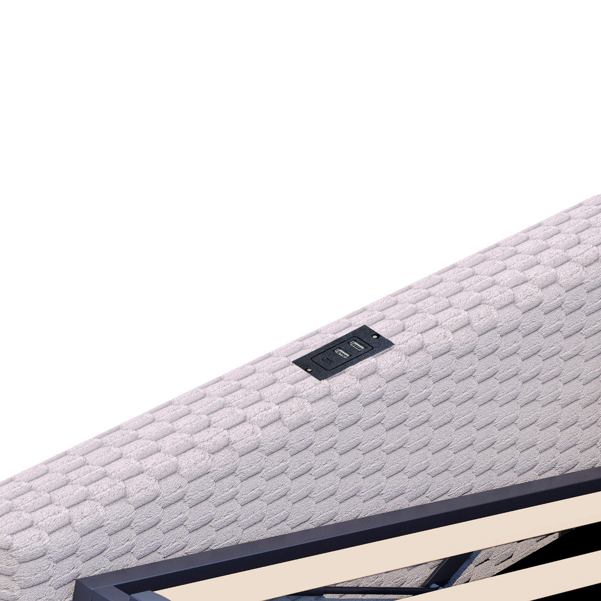POLSTERBETT 90/200 cm in Grau Samt mit Bettkasten, LED, USB und Type-C - Grau, Holzwerkstoff/Textil (90/200cm) - STILVORA