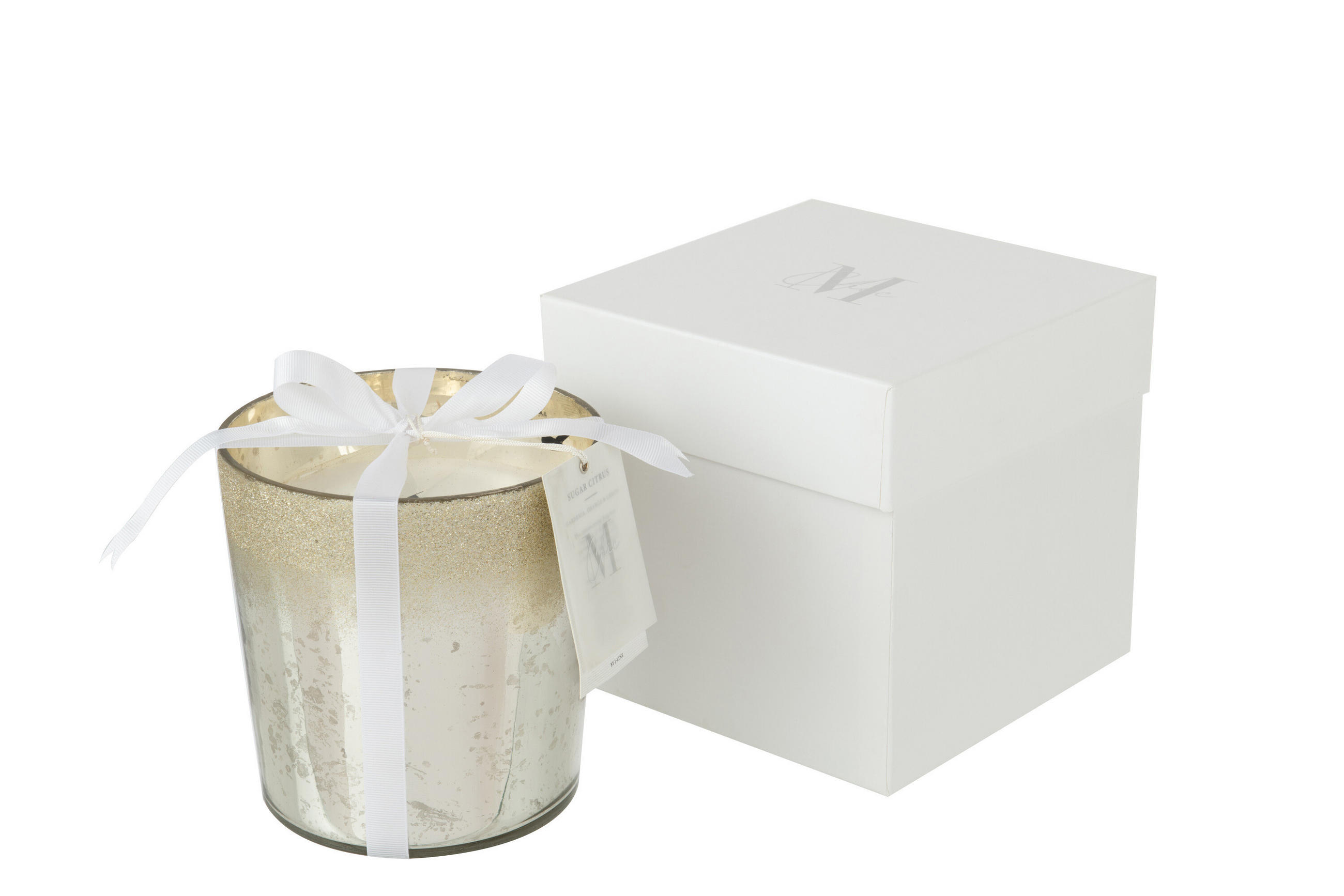 DUFTKERZE M-CHIC - Glas - Silber - M - 80 Std. - Silberfarben, Glas (15/15cm) - J-Line