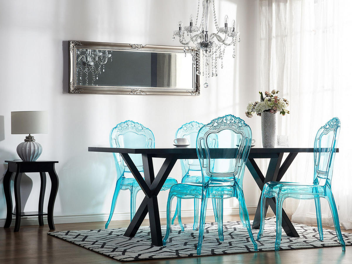 ESSZIMMERSTUHL 2er-Set Kunststoff Blau Vermont - Blau, Kunststoff (53/98/52cm) - Beliani