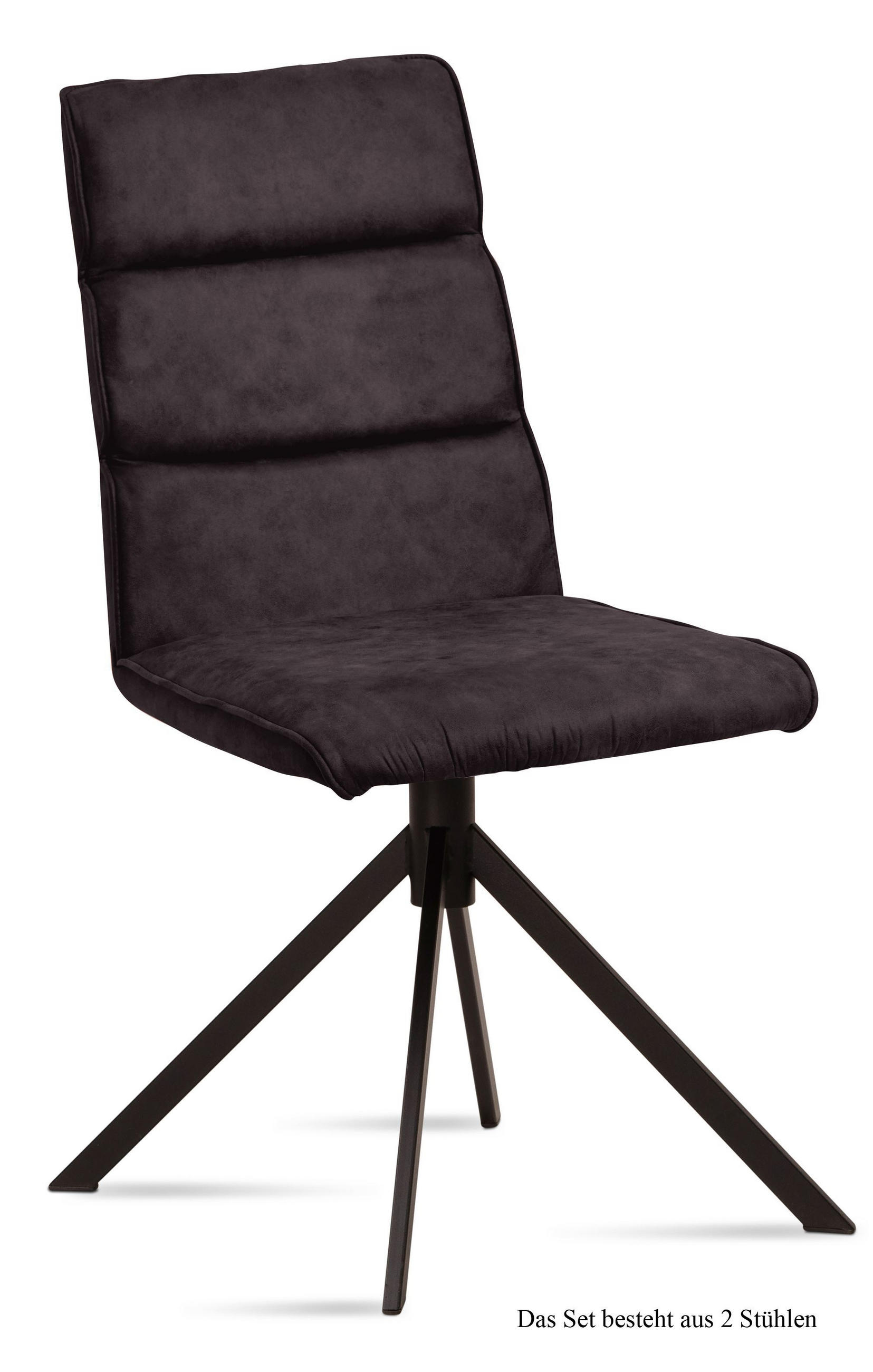 ESSZIMMERSTUHL (2er-Set) Drusy 47x92x60 Schwarz/Espresso - Dunkelbraun/Schwarz, Kunststoff (60/92/47cm) - 58aufmkessel