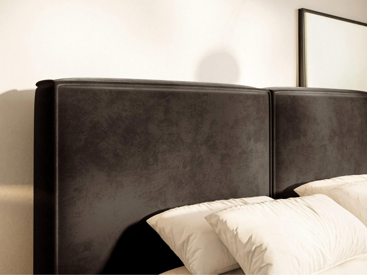 POLSTERBETT Tilves Braun 200x200 cm - Schwarz/Braun, Kunststoff/Textil (200/200cm) - Selsey