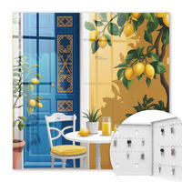 SCHLÜSSELBOX Weiß 30x30 cm – Türöffnung nach rechts - Sommergarten - Blau, Metall (30/30/5cm) - TULUP