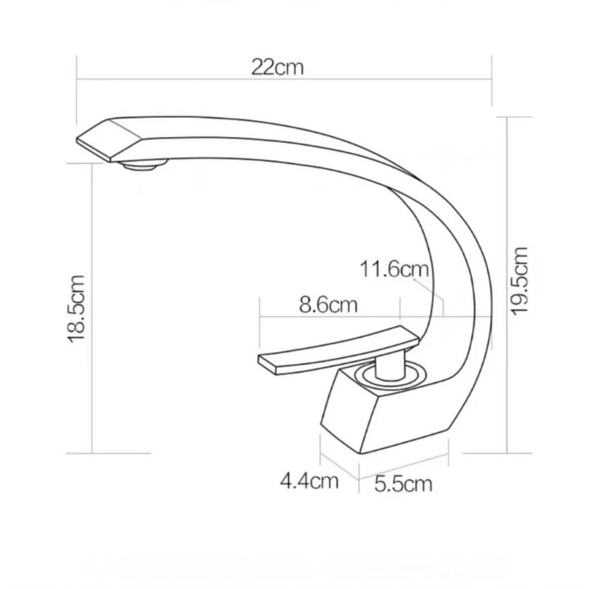 WASCHTISCHARMATUR – Gebürstetes Gold – Inklusive zwei Anschlussschläuchen - Platinfarben, Metall (31/5.5/14cm)