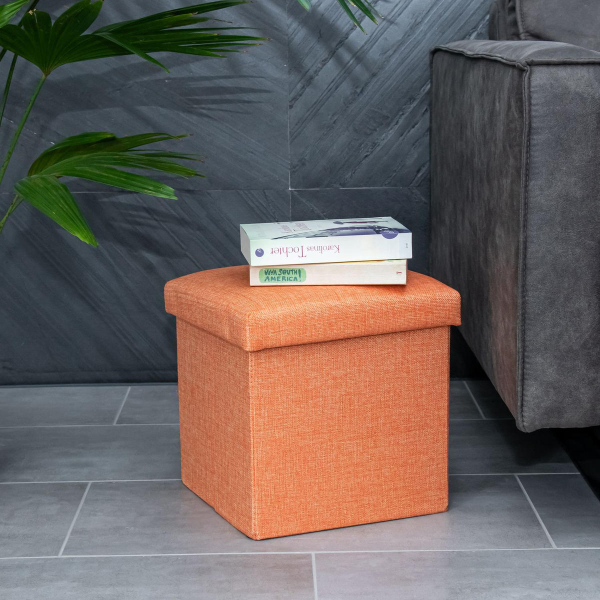 SITZBOX Faltbar 30/30/30 cm (Orange) - Orange, Textil (30/30/30cm) - Intirilife