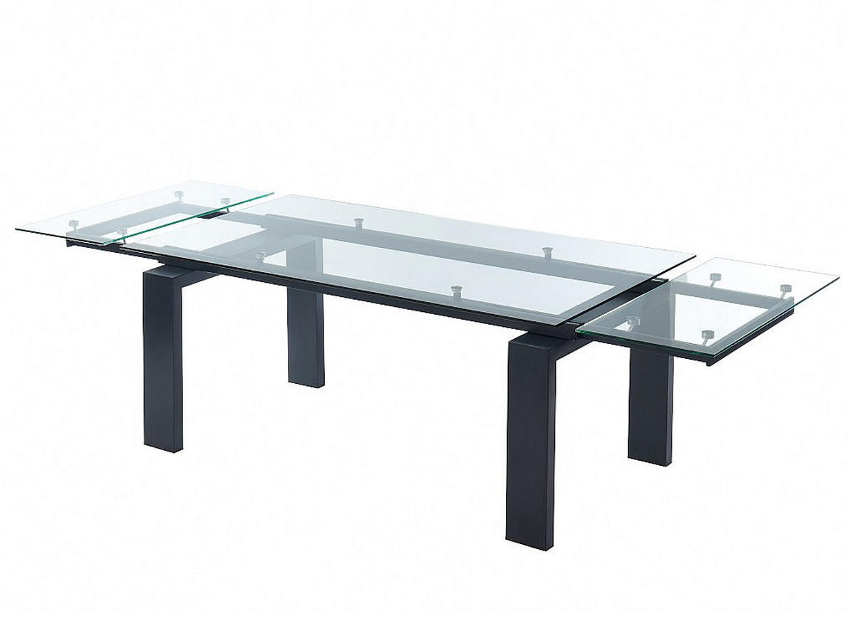 ESSTISCH - 8 Personen, 10 Personen - Glas - Transparent, Schwarz - LUBANA - Transparent/Schwarz, Glas (100/180/76cm) - Vente-Unique