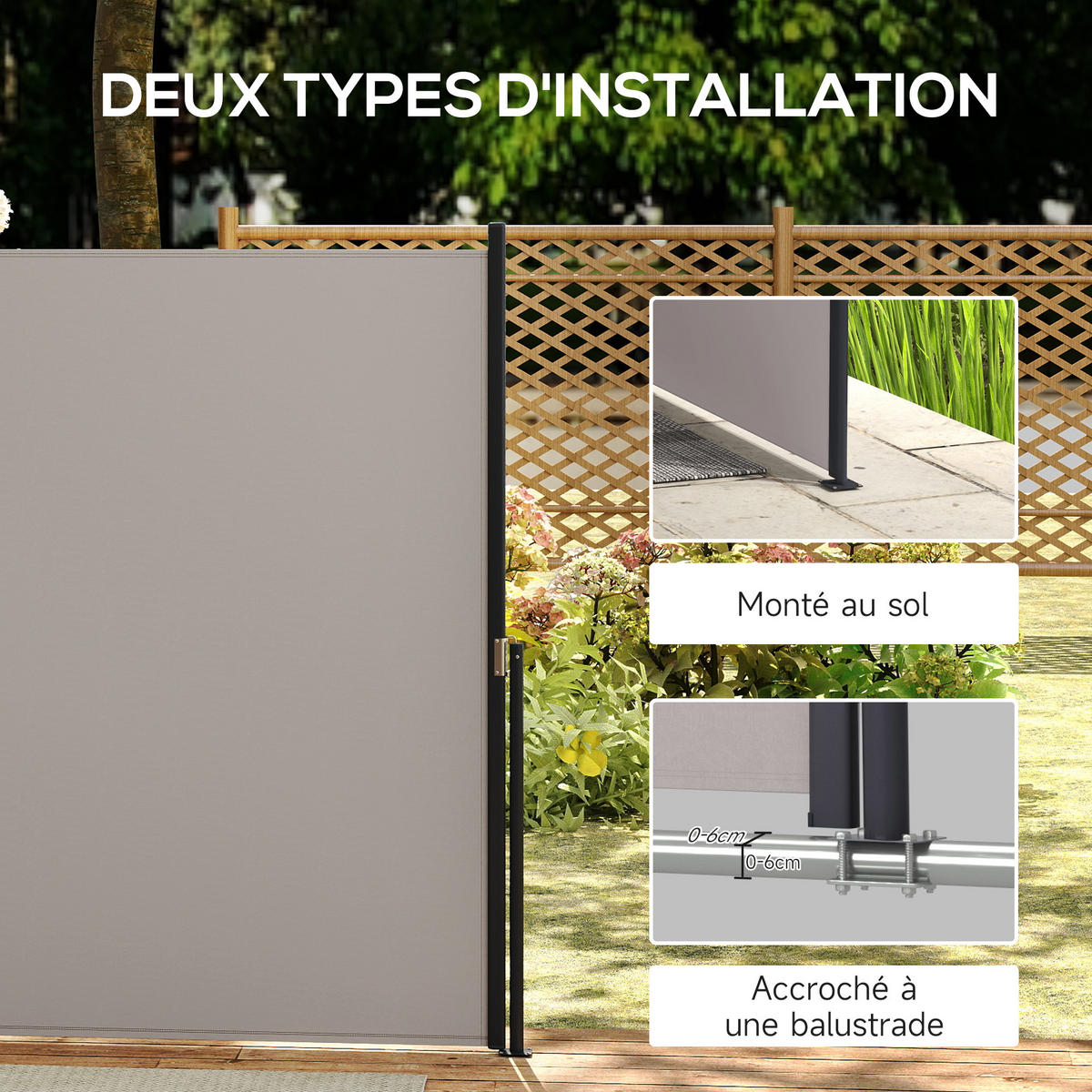 MARKISE DE-13975 ausziehbar 3/1,4 m, UV-Schutz Grau - Grau, Textil (3.5/140/300cm) - ComfortXL