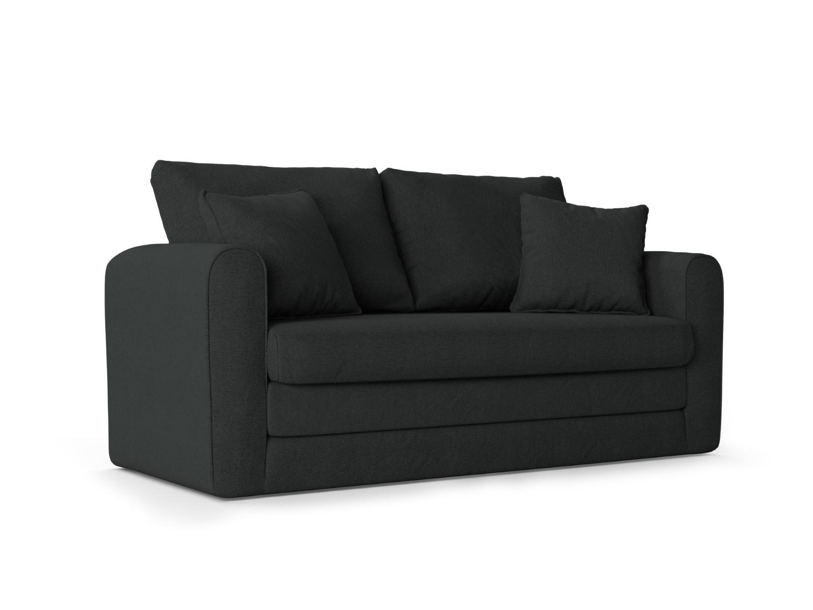 AUSKLAPPBARES-SOFA Lido aus strukturiertem Stoff dunkelgrau 2 Sitzplätze - Dunkelgrau, Textil (69/80/158cm) - Micadoni