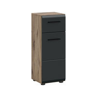 STANDSCHRANK ICE (B/H/T: ca. 30/80/30 cm) in Nox Oak Nachbildung/schwarz matt - Eichefarben, Holz (30/80/30cm)