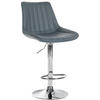 BARHOCKER RIO Grau Kunstleder Chrom - Grau, Leder/Metall (49.5/91/50cm) - DELUKE