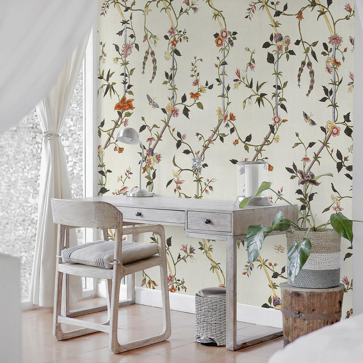 FOTOTAPETE Blumen 424 x 280 cm - Beige, Papier (424/280cm) - Sanders & Sanders