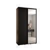 SCHWEBETÜRENSCHRANK 235,2/130/60 2-türig - Schwarz, Holz/Metall (130/235/60cm) - Abiks Möbel