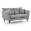 2-SITZER-SOFA Nordloft Hellgrau Samt - Hellgrau/Schwarz, Holz/Textil (174/86/100cm) - S-Style Möbel