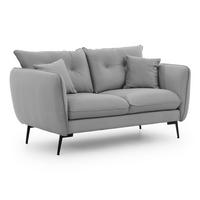 2-SITZER-SOFA Nordloft Hellgrau Samt - Hellgrau/Schwarz, Holz/Textil (174/86/100cm) - S-Style Möbel