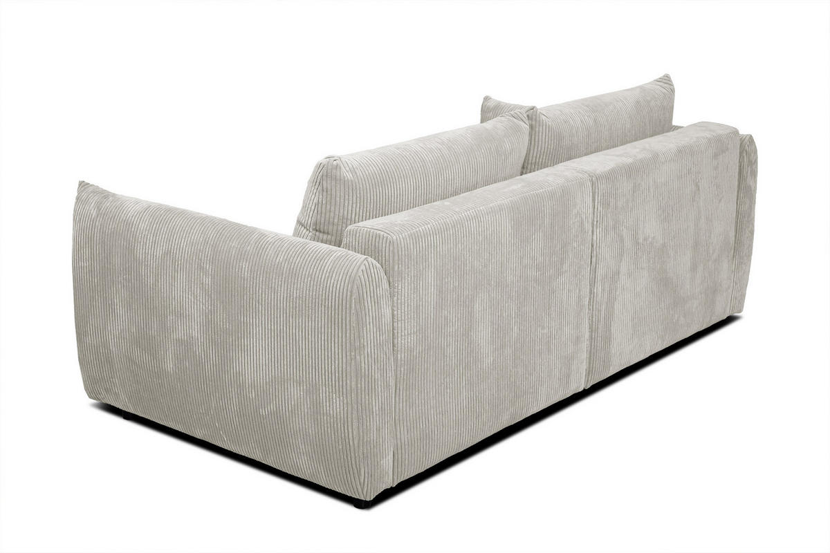 SOFA TAUER 3-Sitzer, weiß - Schwarz/Weiß, Holzwerkstoff/Kunststoff (112/84/206cm) - Courtois Laville